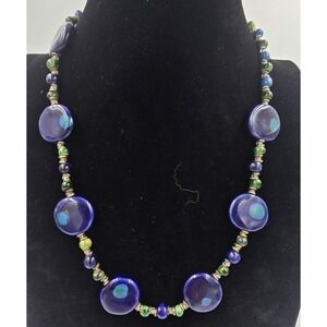 Kazuri Kenya Handcrafted Fair Trade Bead Necklace Blue Green